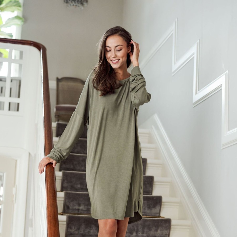 Hyggetoj Missya | Softness Nightshirt Ls - Green