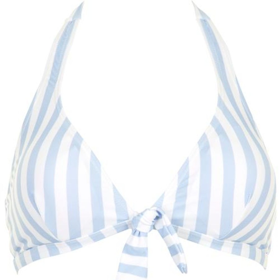 Badetoj Missya | Monte Carlo Bikini Top - Blue/White Stripes